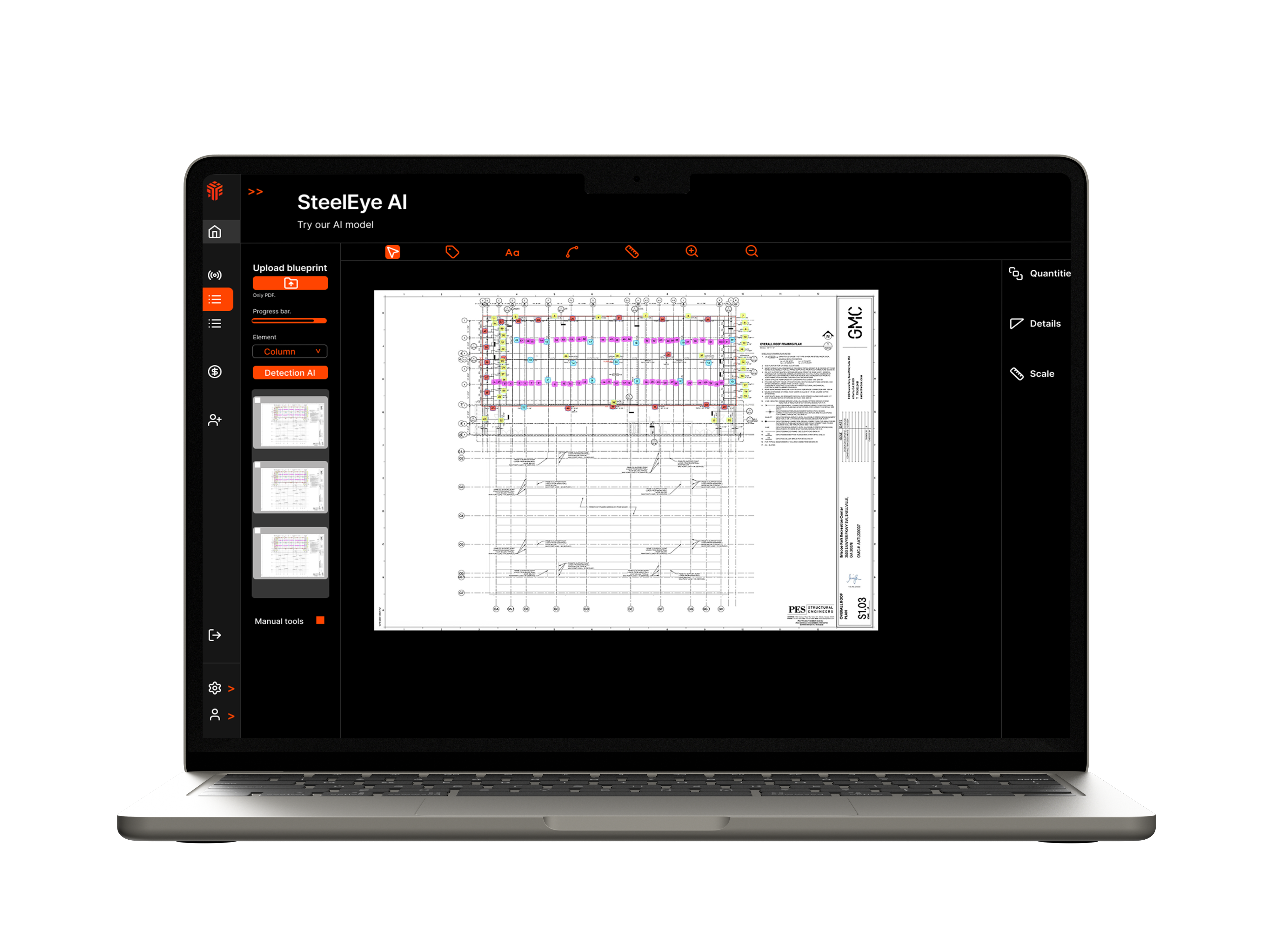 SteelEye AI laptop interface