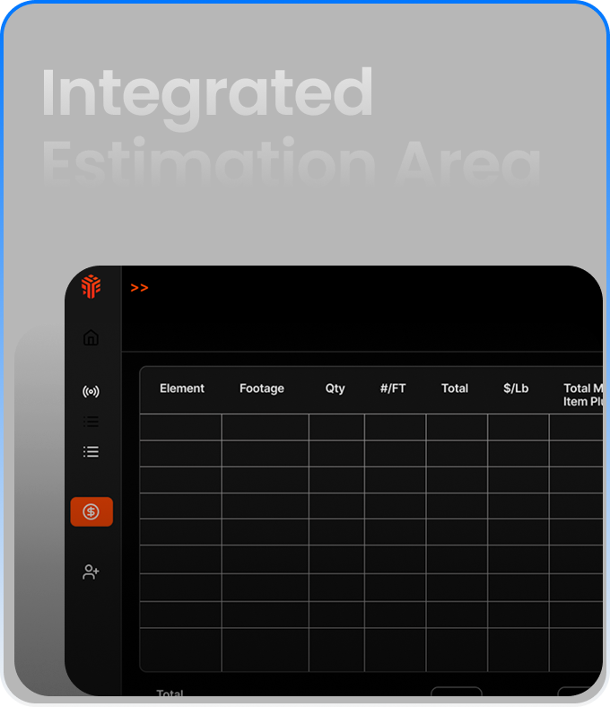 SteelEye integrated estimation area
