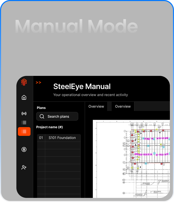 SteelEye Manual Mode interface